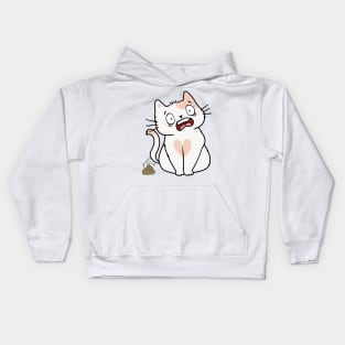 Funny persian cat smells poo poo Kids Hoodie